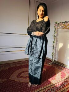 Aliyah Short Gown Cord Set Black Full